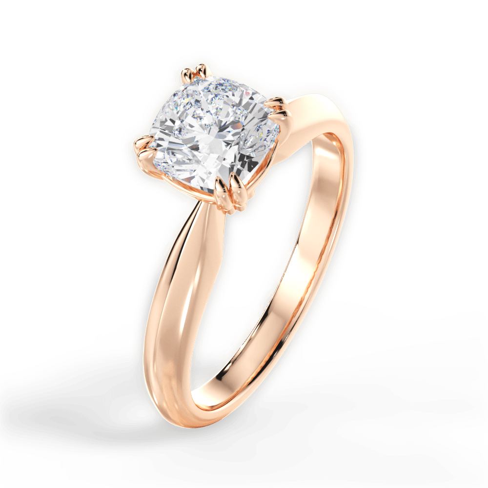 14kt Rose Gold/18kt Rose Gold/cushion/side