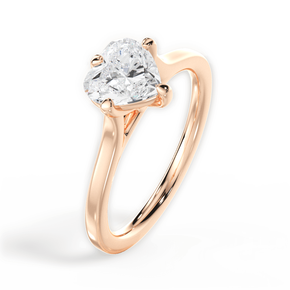 14kt Rose Gold/18kt Rose Gold/heart/side