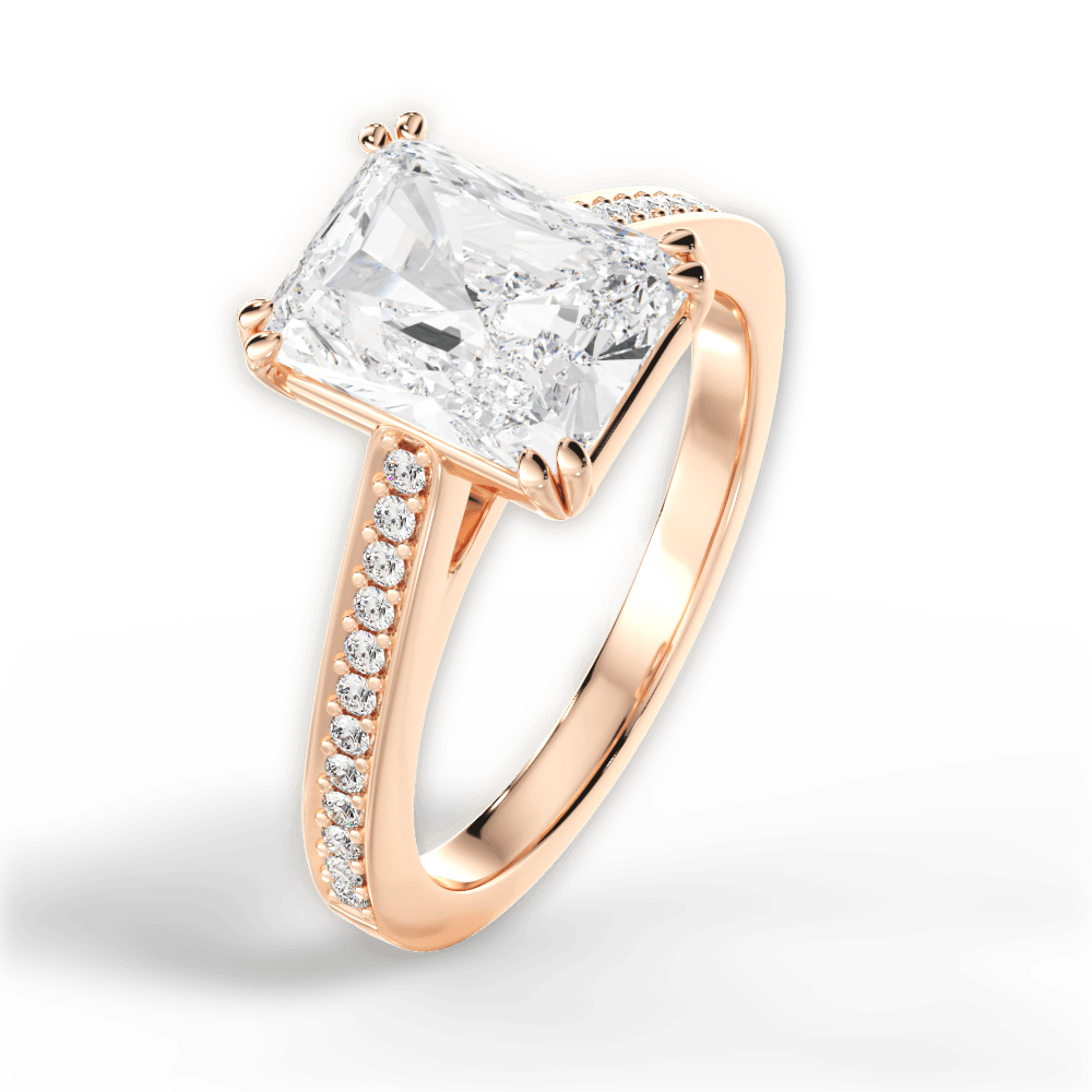 14kt Rose Gold/18kt Rose Gold/radiant/side