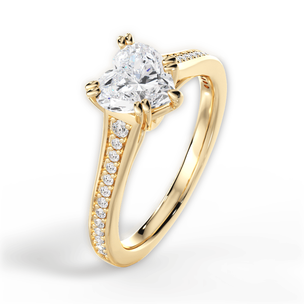 14kt Yellow Gold/18kt Yellow Gold/heart/side