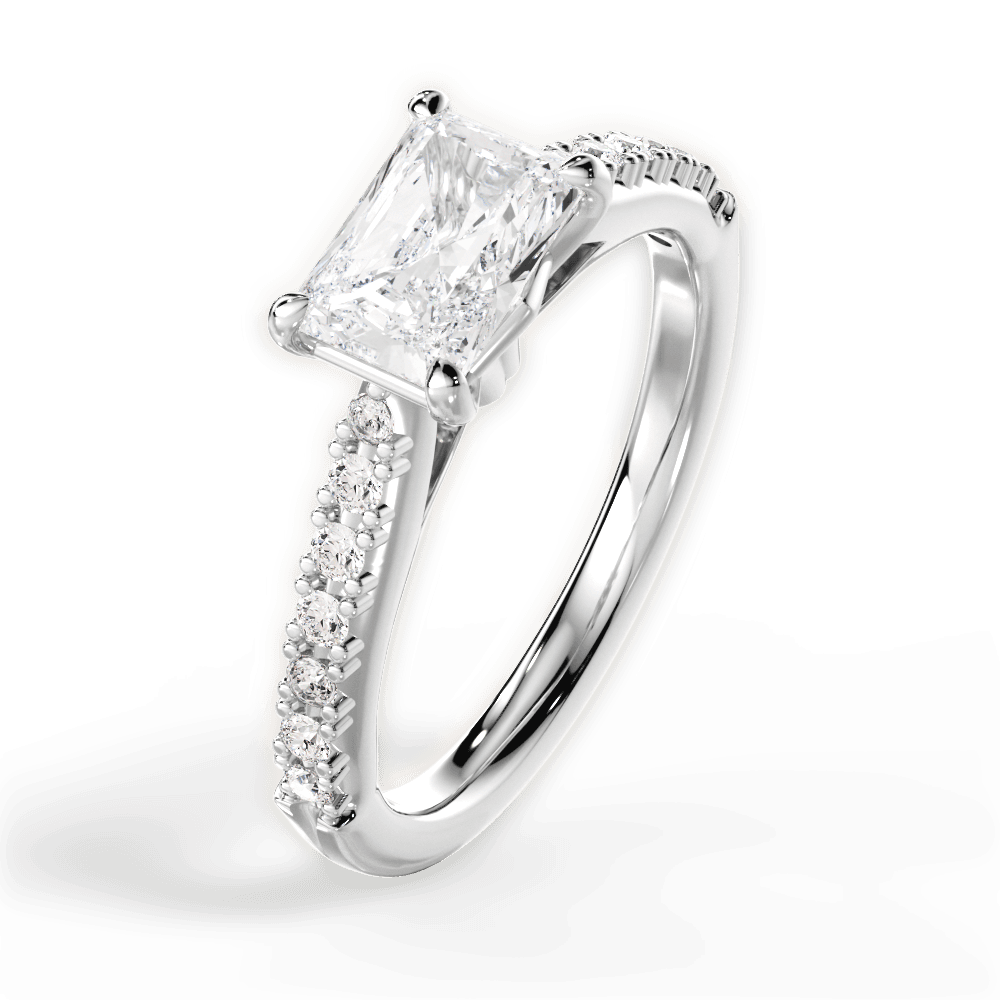 14kt White Gold/18kt White Gold/Platinum/radiant/side