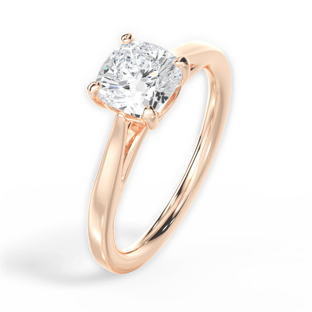 14kt Rose Gold/18kt Rose Gold/cushion/side