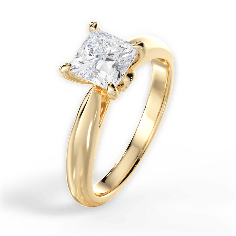 14kt Yellow Gold/18kt Yellow Gold/princess/side