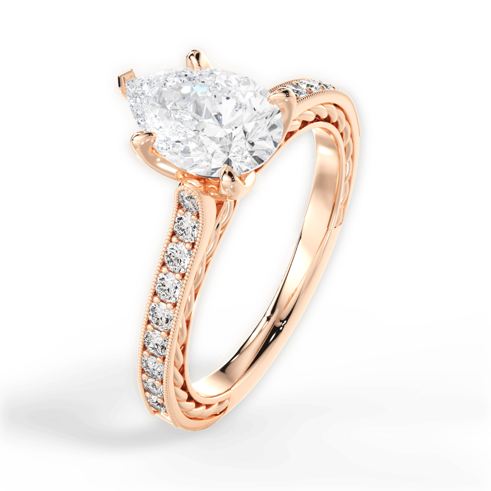14kt Rose Gold/18kt Rose Gold/pear/side
