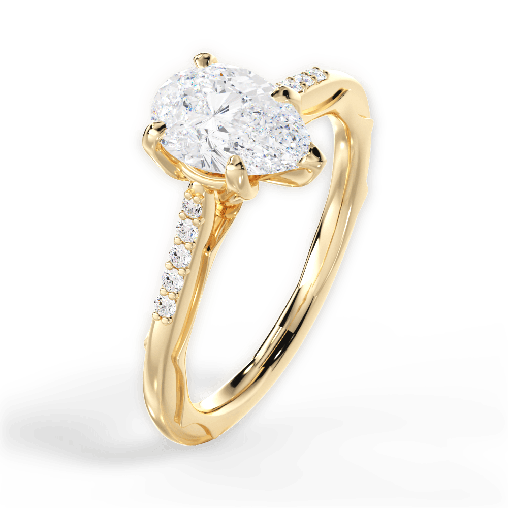 14kt Yellow Gold/18kt Yellow Gold/pear/side
