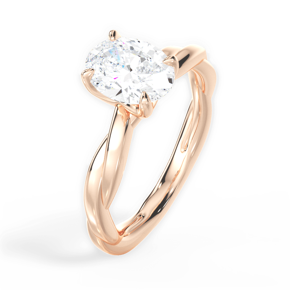 14kt Rose Gold/18kt Rose Gold/oval/side