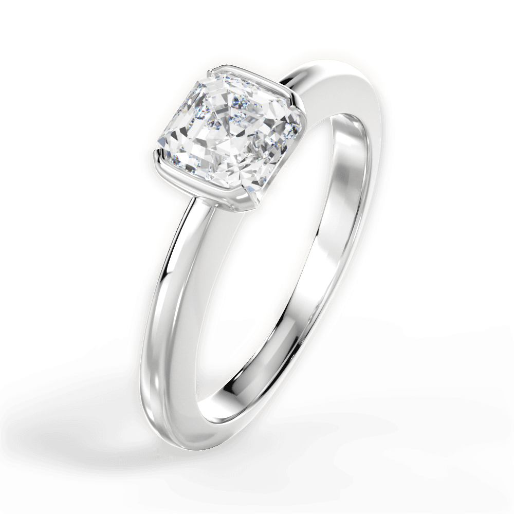 14kt White Gold/18kt White Gold/Platinum/asscher/side