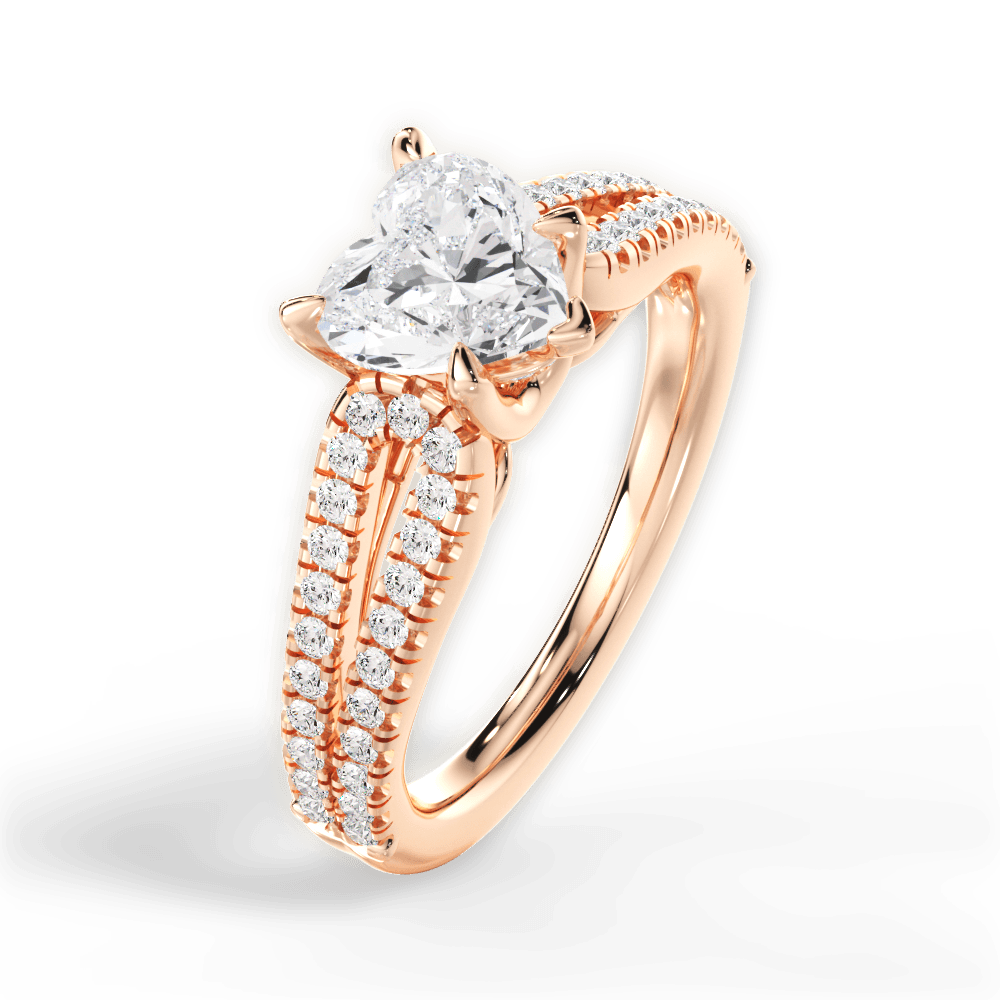 14kt Rose Gold/18kt Rose Gold/heart/side