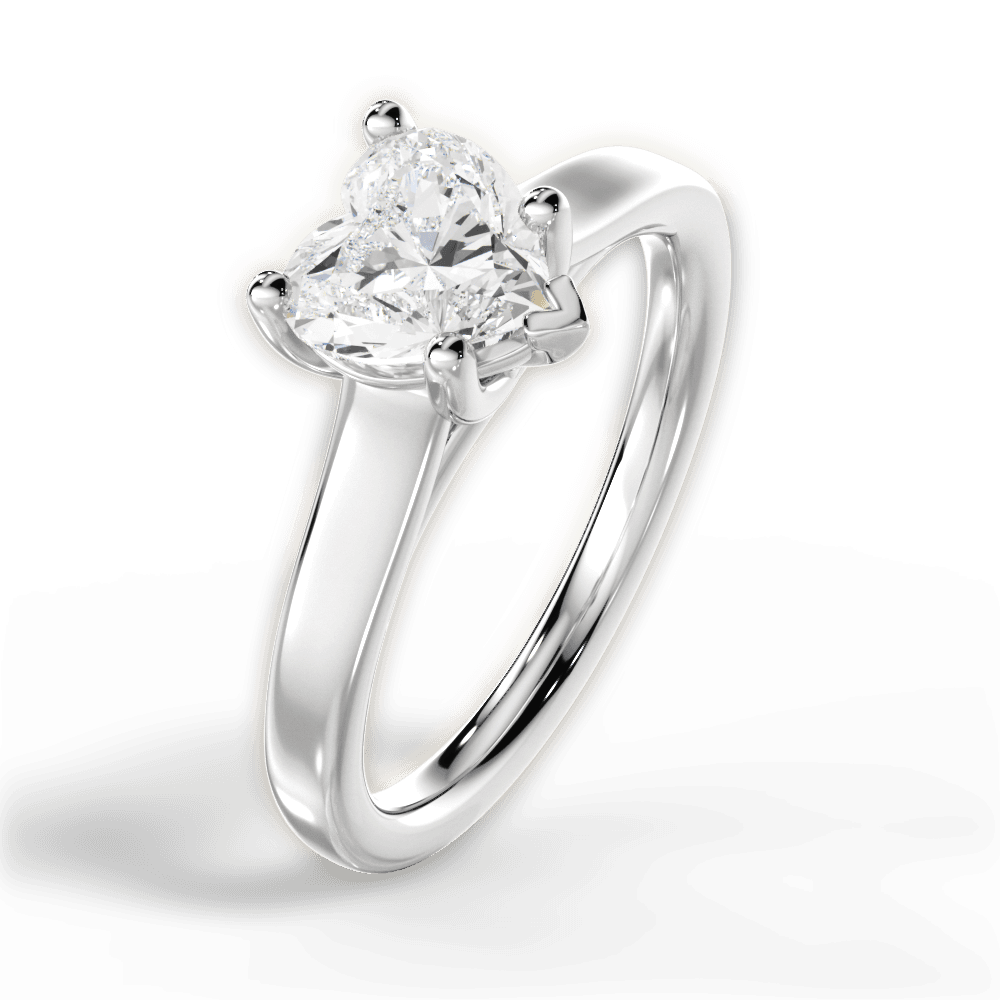 14kt White Gold/18kt White Gold/Platinum/heart/side