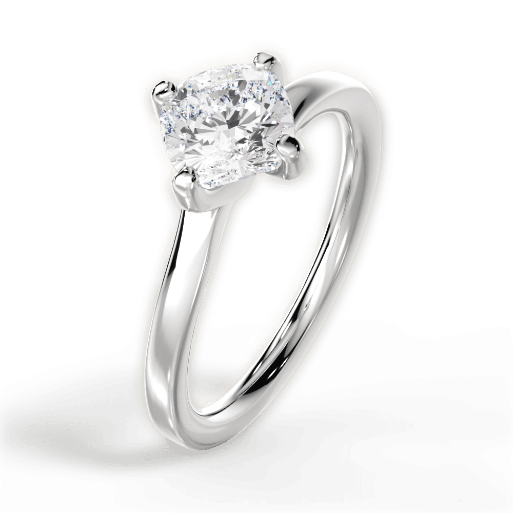 14kt White Gold/18kt White Gold/Platinum/cushion/side