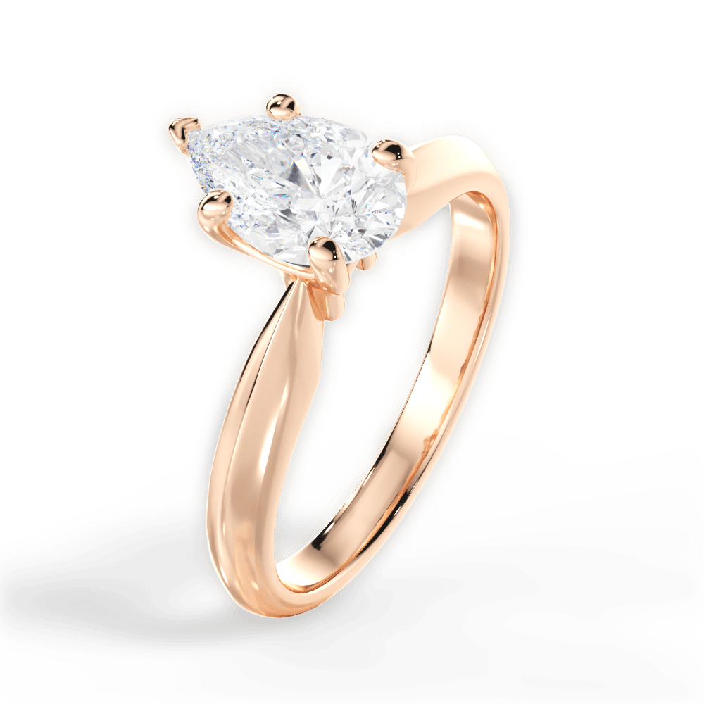 14kt Rose Gold/18kt Rose Gold/pear/side