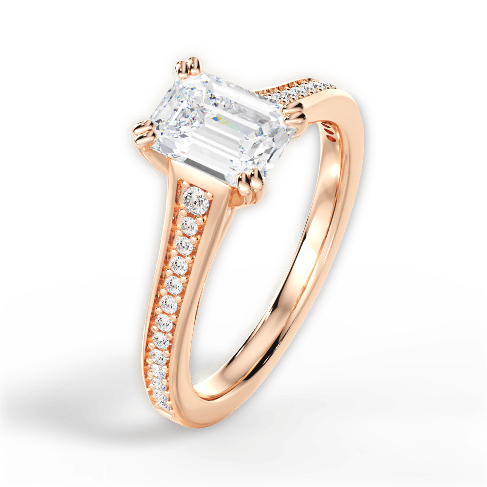 14kt Rose Gold/18kt Rose Gold/emerald/side