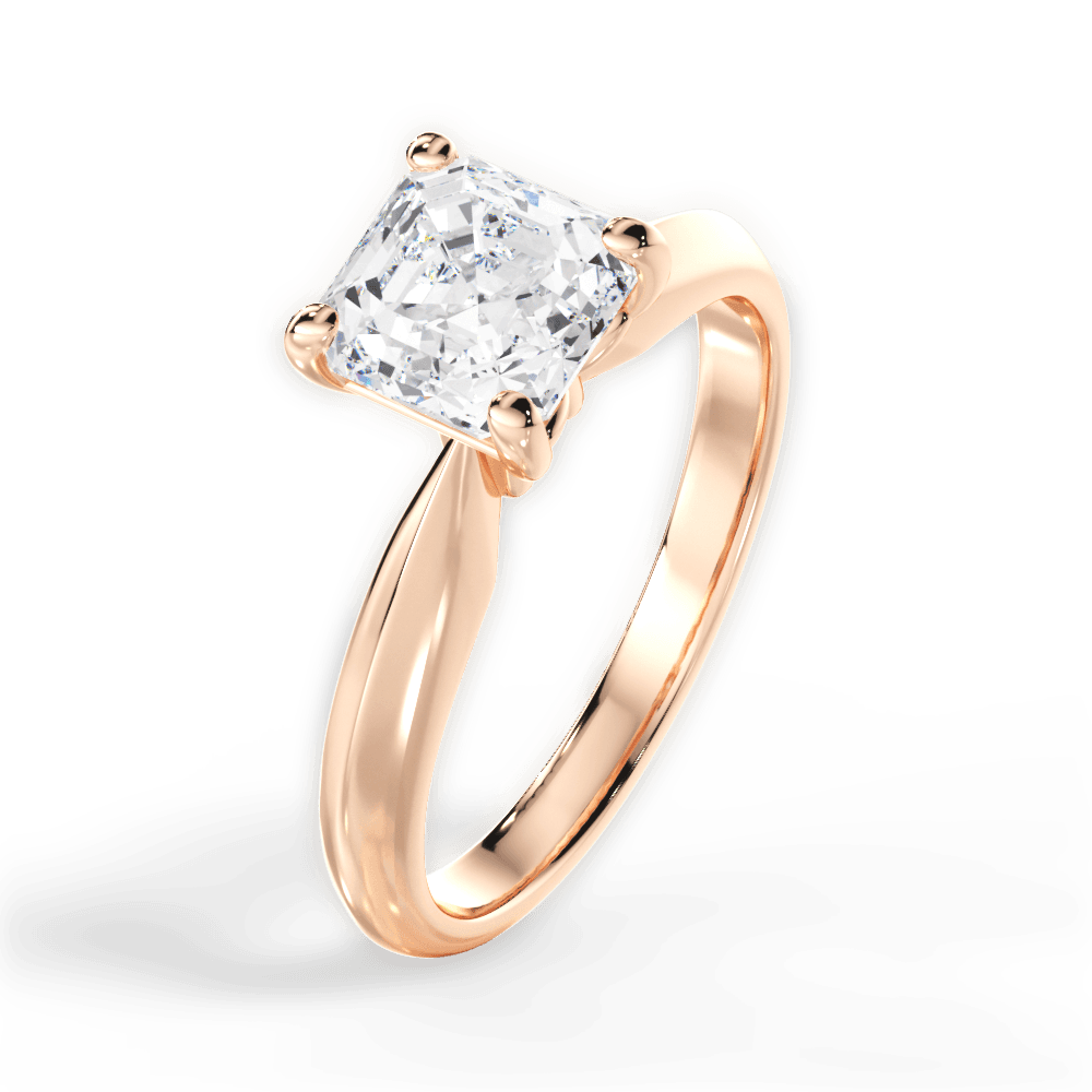 14kt Rose Gold/18kt Rose Gold/asscher/side