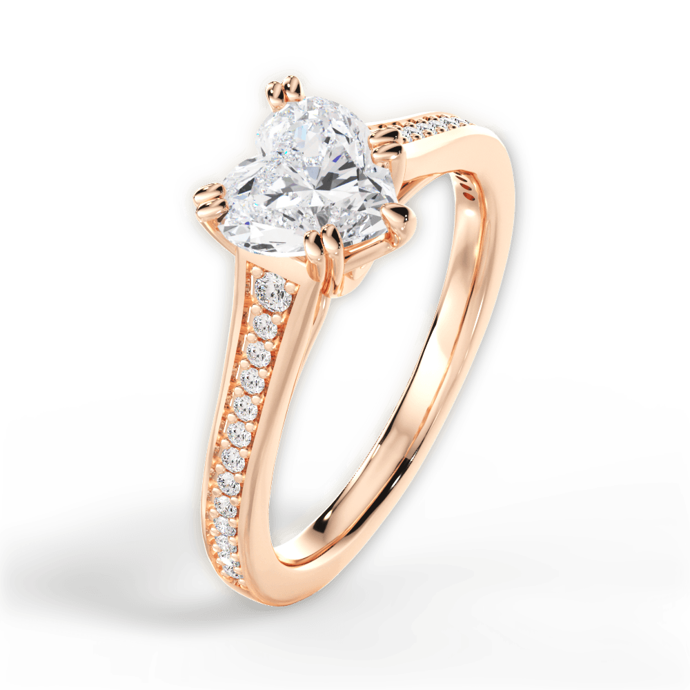 14kt Rose Gold/18kt Rose Gold/heart/side
