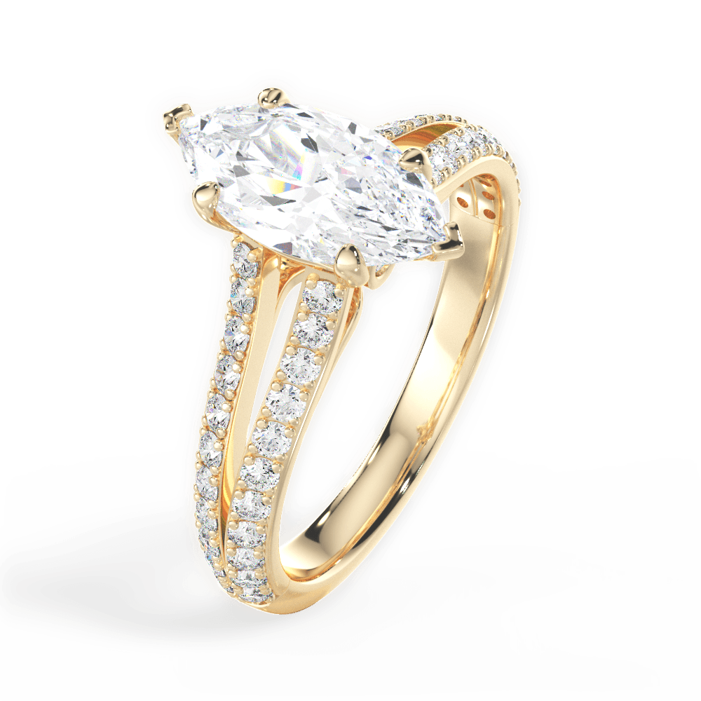 14kt Yellow Gold/18kt Yellow Gold/marquise/side