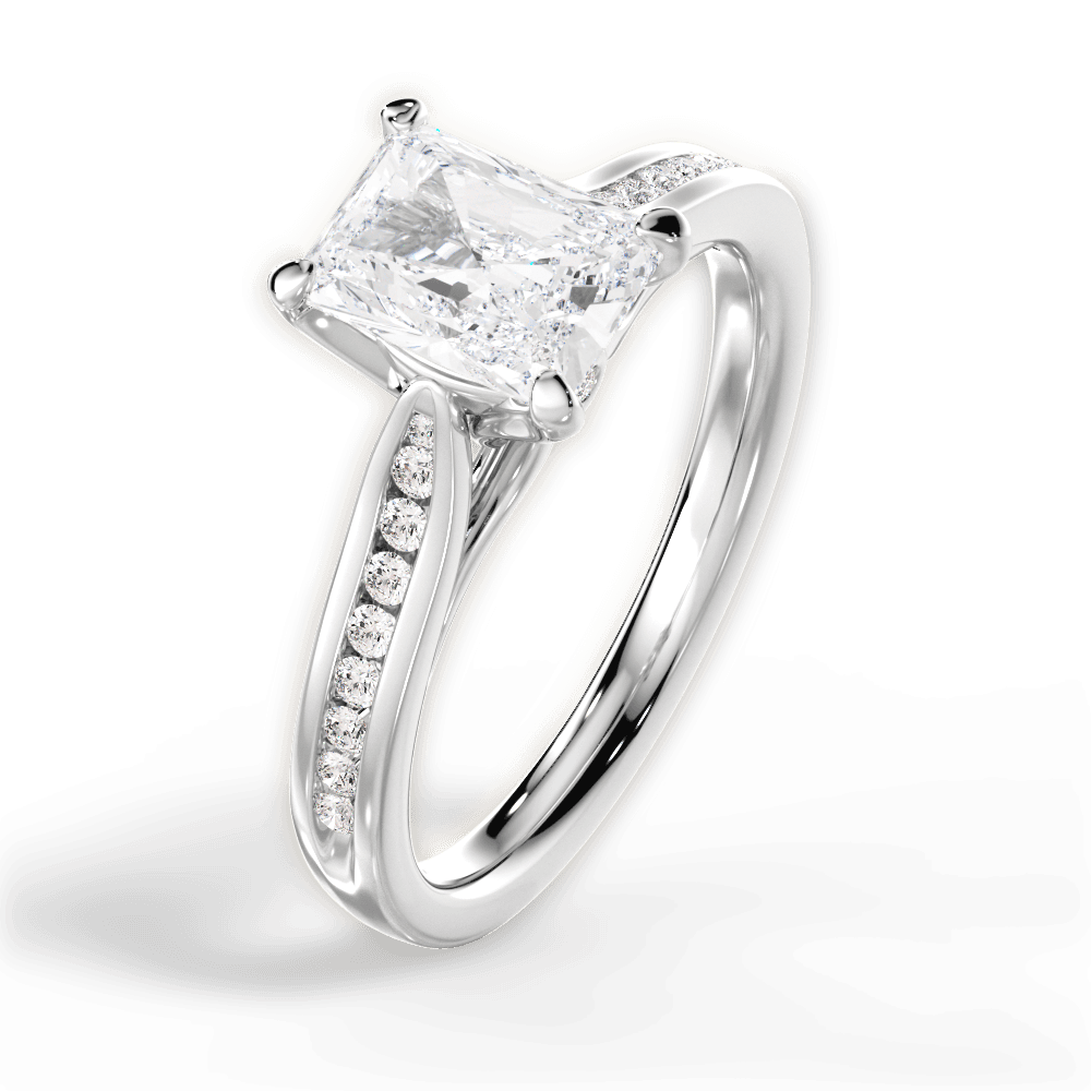 14kt White Gold/18kt White Gold/Platinum/radiant/side