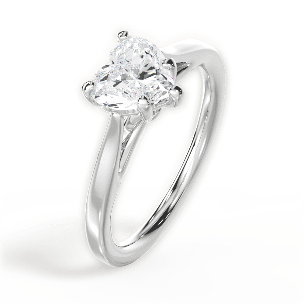 14kt White Gold/18kt White Gold/Platinum/heart/side