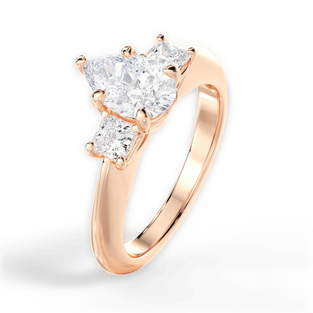 14kt Rose Gold/18kt Rose Gold/pear/side