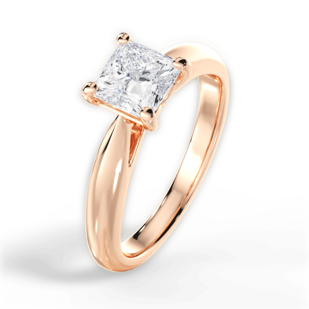 14kt Rose Gold/18kt Rose Gold/princess/side