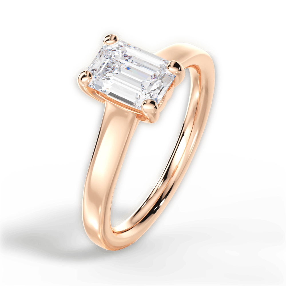 14kt Rose Gold/18kt Rose Gold/emerald/side