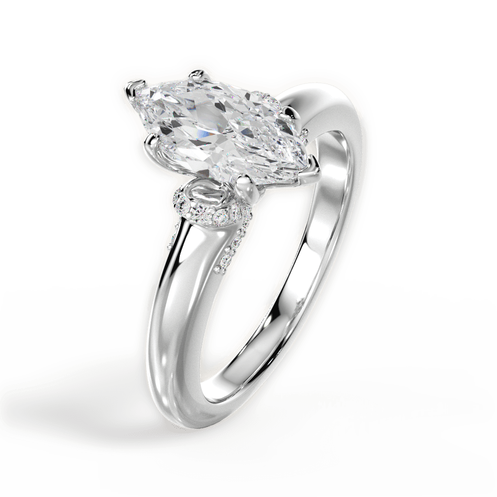 14kt White Gold/18kt White Gold/Platinum/marquise/side