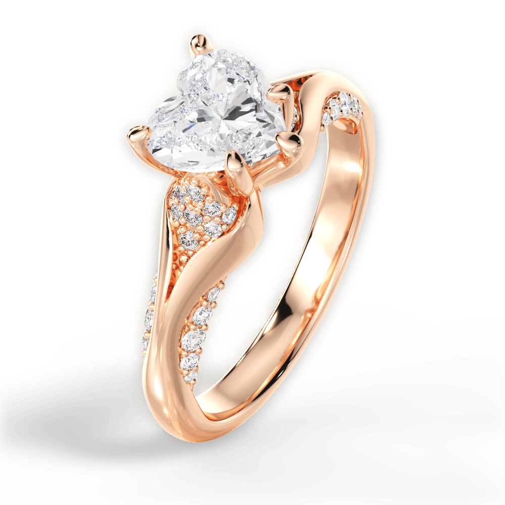 14kt Rose Gold/18kt Rose Gold/heart/side