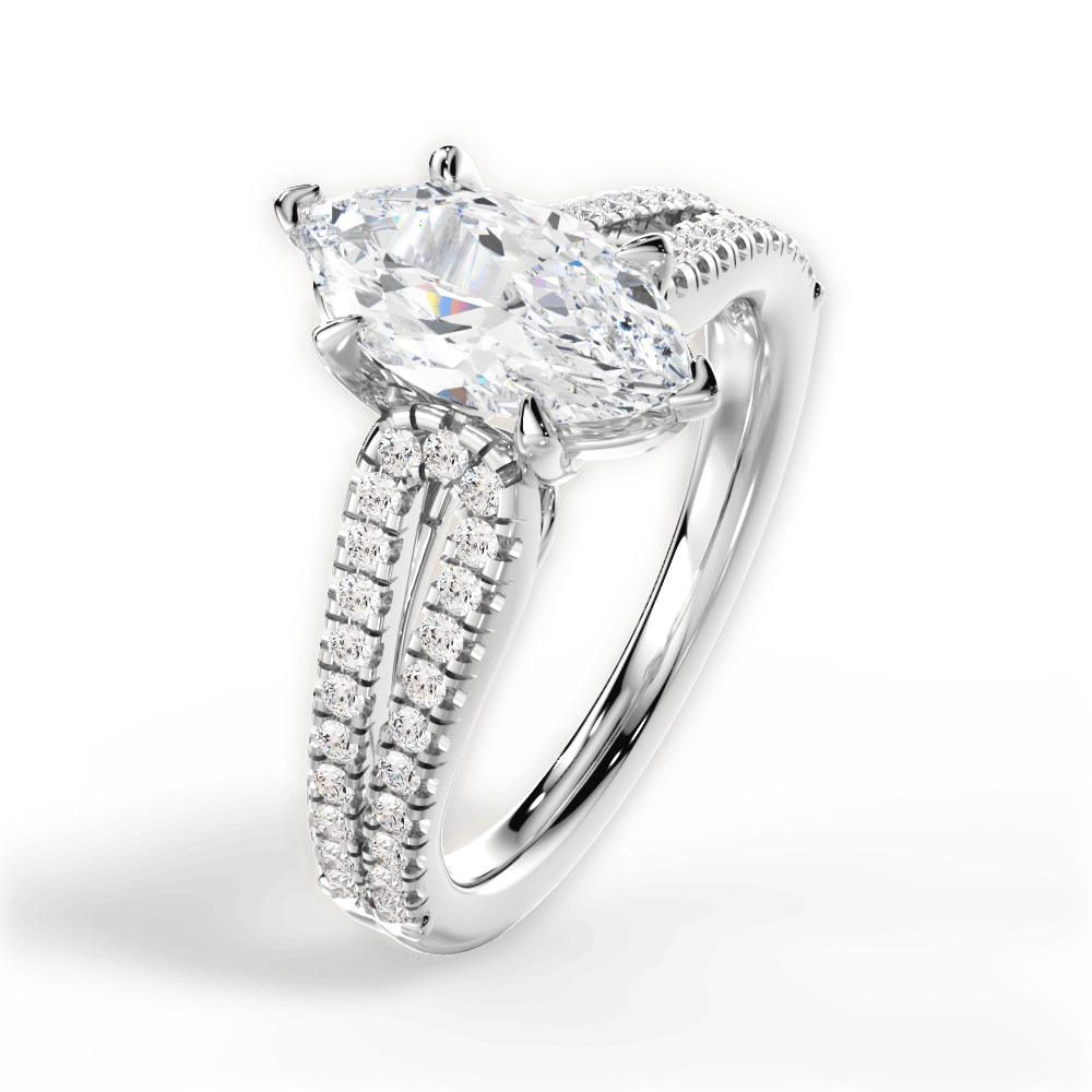 14kt White Gold/18kt White Gold/Platinum/marquise/side