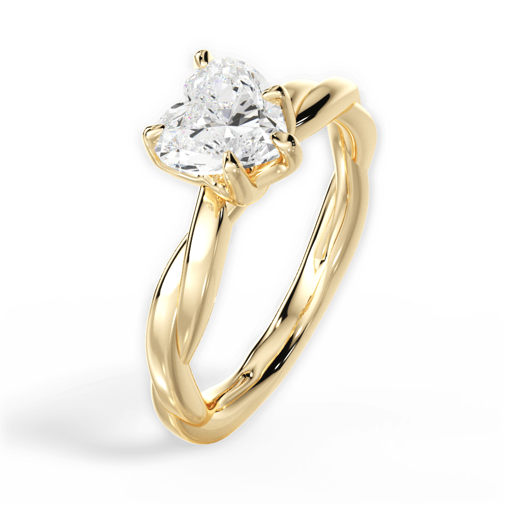 14kt Yellow Gold/18kt Yellow Gold/heart/side