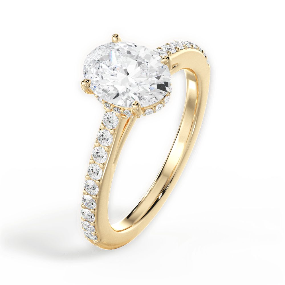 14kt Yellow Gold/18kt Yellow Gold/oval/side
