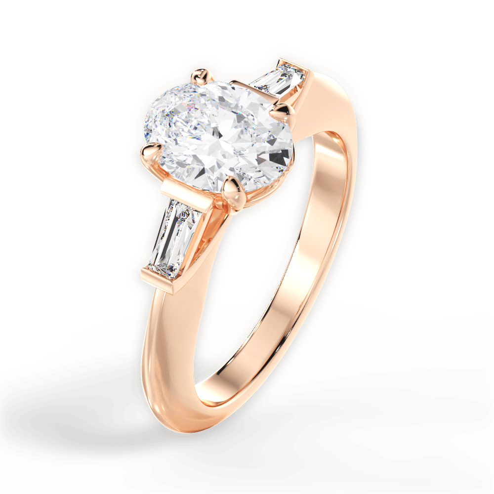 14kt Rose Gold/18kt Rose Gold/oval/side
