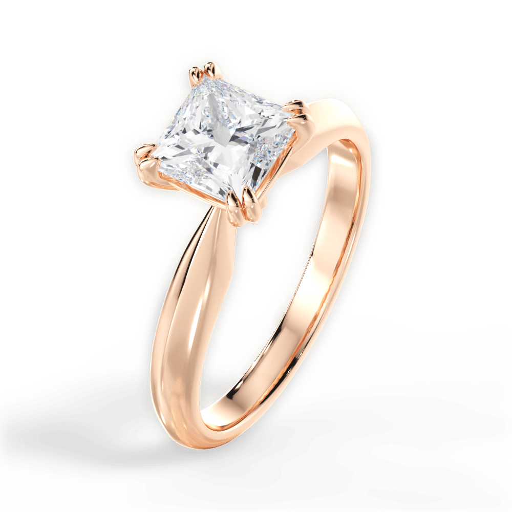 14kt Rose Gold/18kt Rose Gold/princess/side