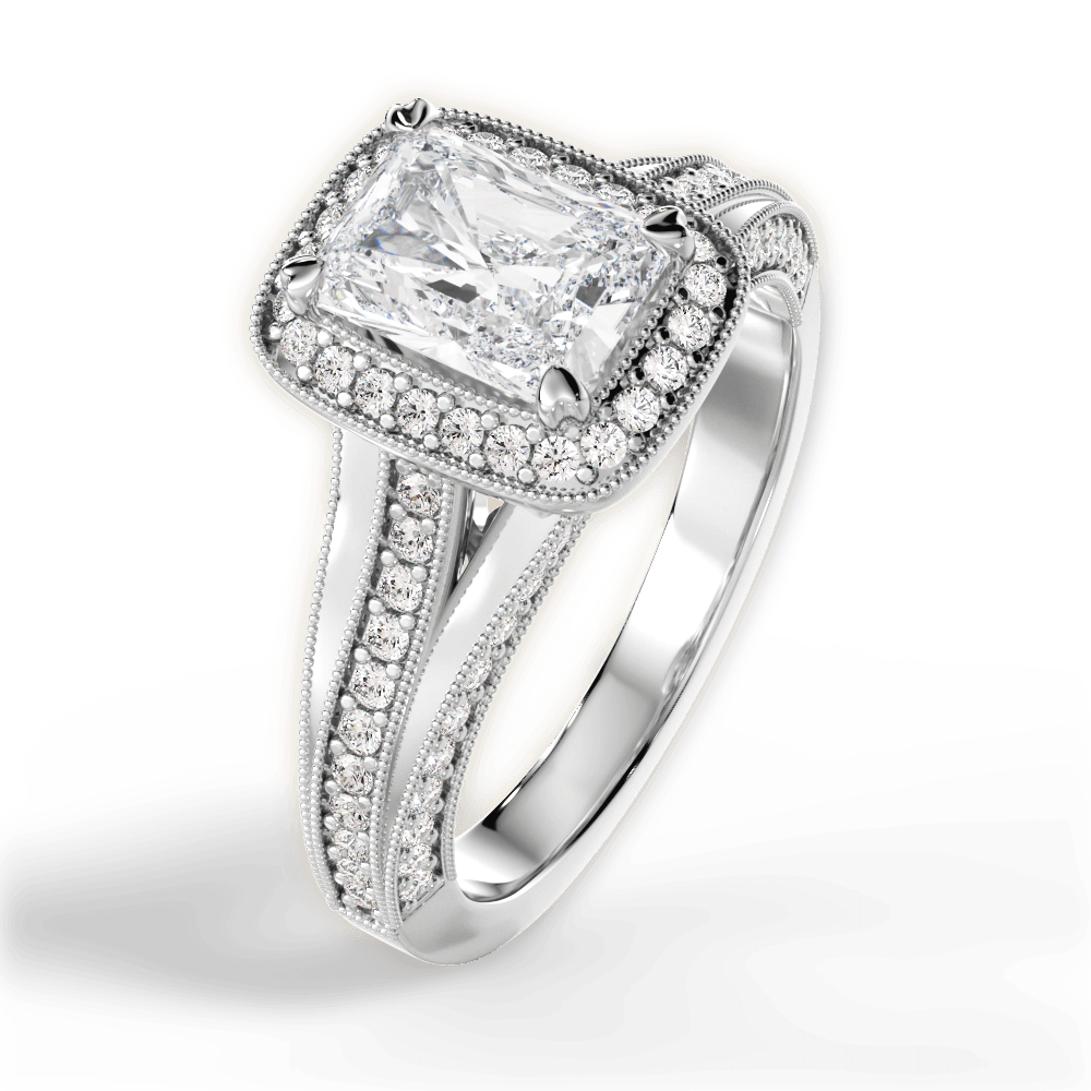 14kt White Gold/18kt White Gold/Platinum/radiant/side