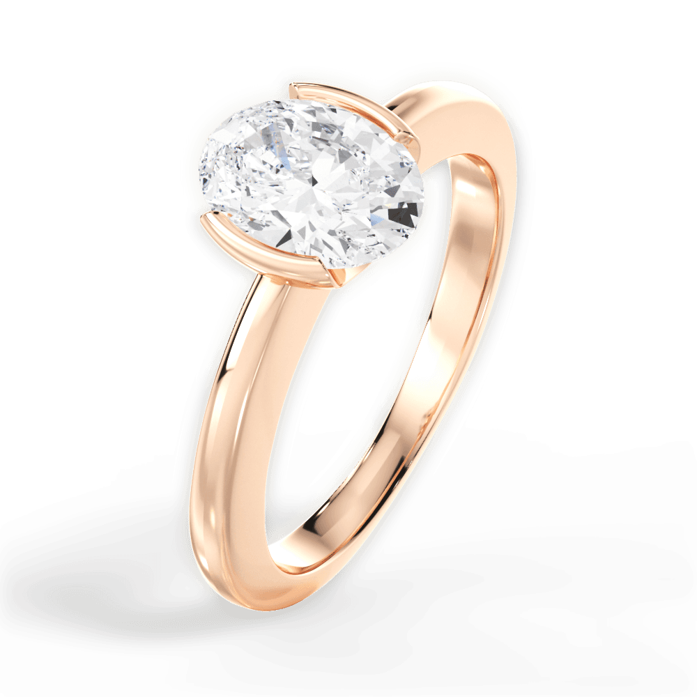 14kt Rose Gold/18kt Rose Gold/oval/side