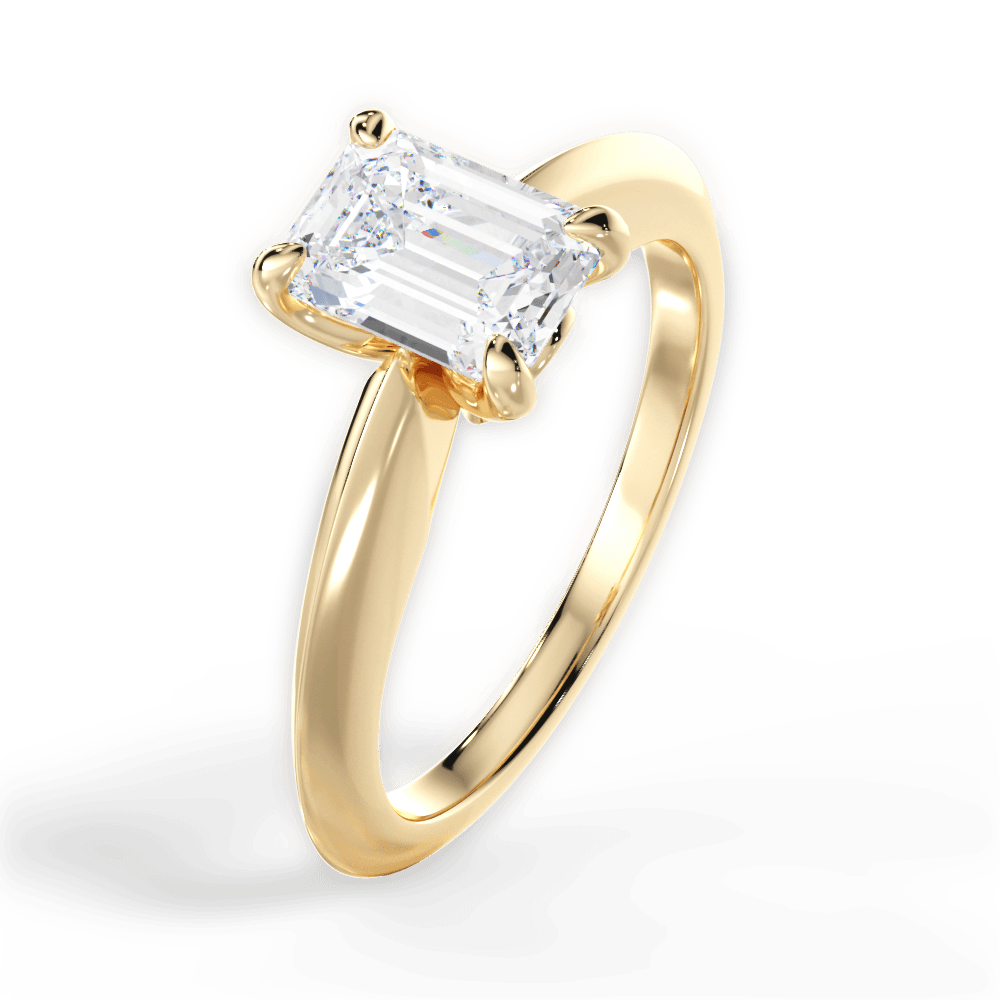 14kt Yellow Gold/18kt Yellow Gold/emerald/side