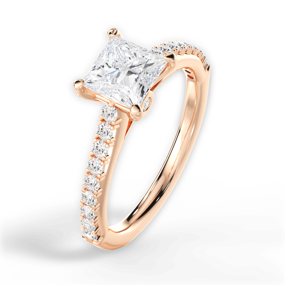 14kt Rose Gold/18kt Rose Gold/princess/side