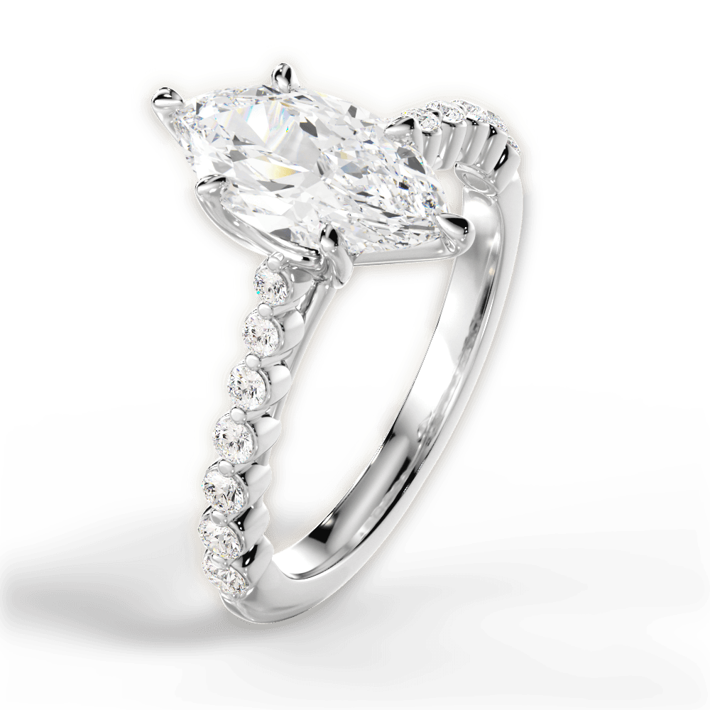 14kt White Gold/18kt White Gold/Platinum/marquise/side