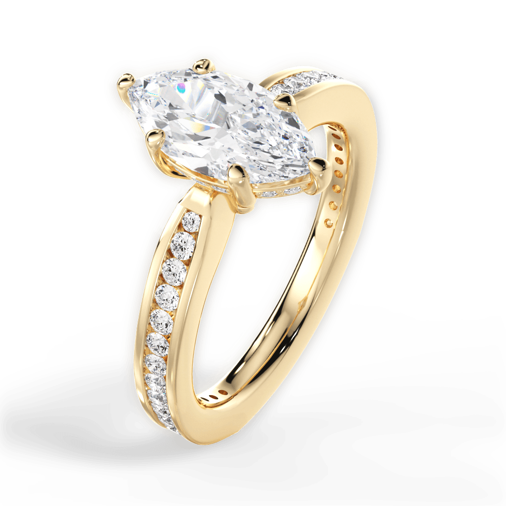 14kt Yellow Gold/18kt Yellow Gold/marquise/side