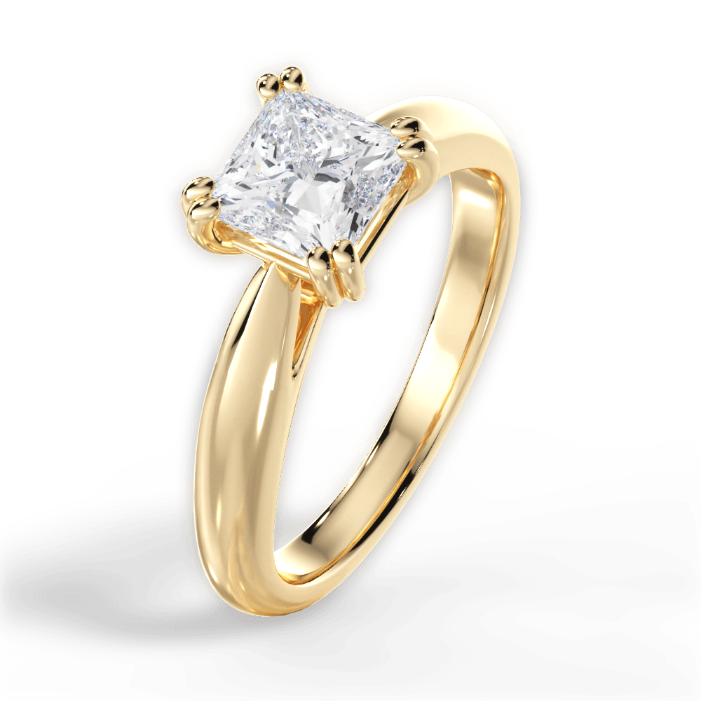 14kt Yellow Gold/18kt Yellow Gold/princess/side