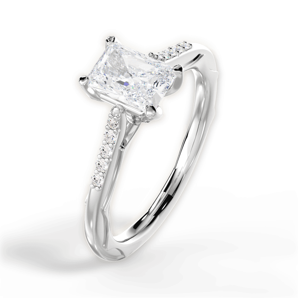 14kt White Gold/18kt White Gold/Platinum/radiant/side