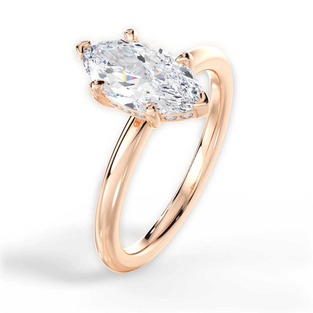 14kt Rose Gold/18kt Rose Gold/marquise/side