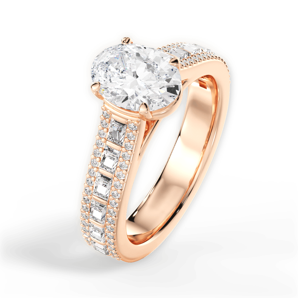 14kt Rose Gold/18kt Rose Gold/oval/side