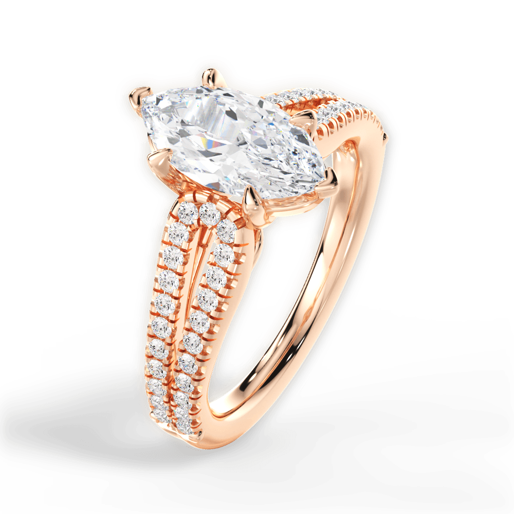 14kt Rose Gold/18kt Rose Gold/marquise/side