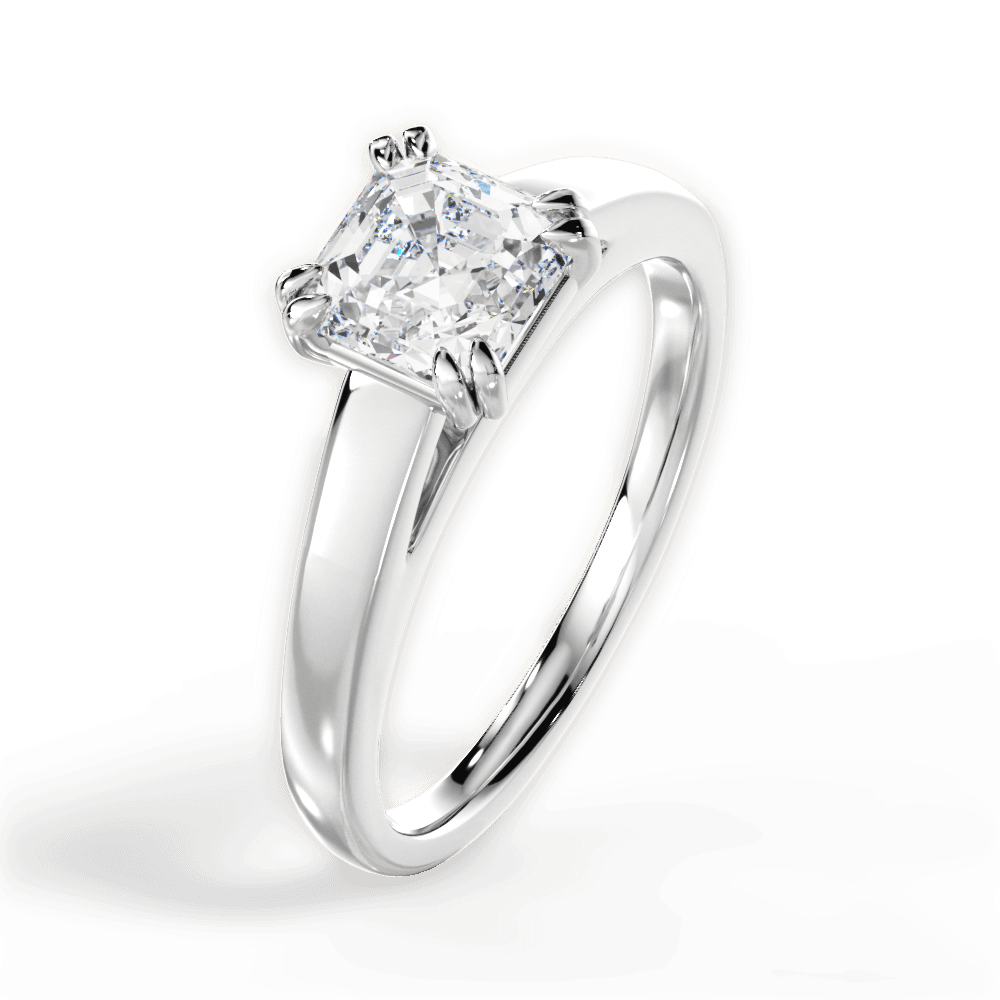 14kt White Gold/18kt White Gold/Platinum/asscher/side