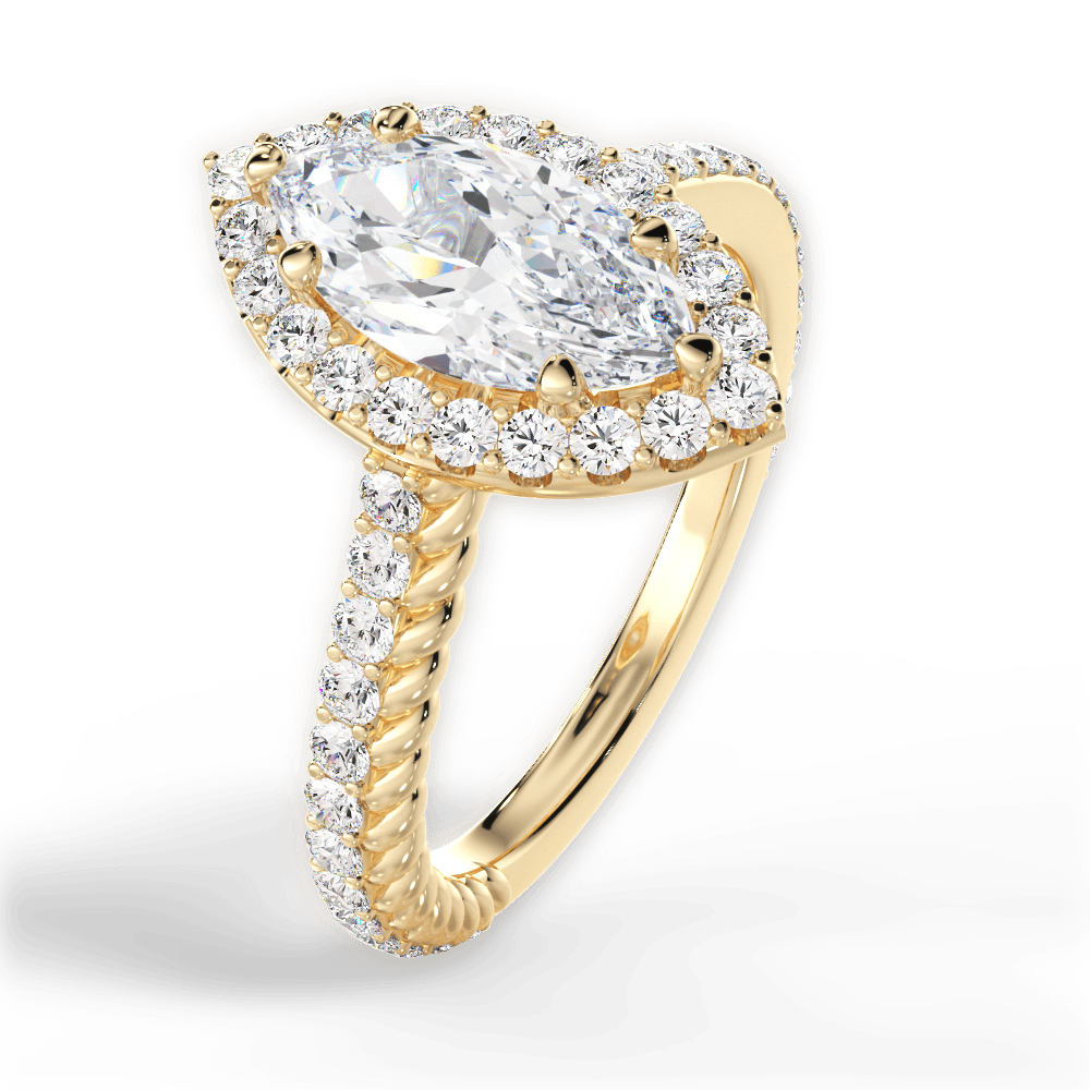 14kt Yellow Gold/18kt Yellow Gold/marquise/side