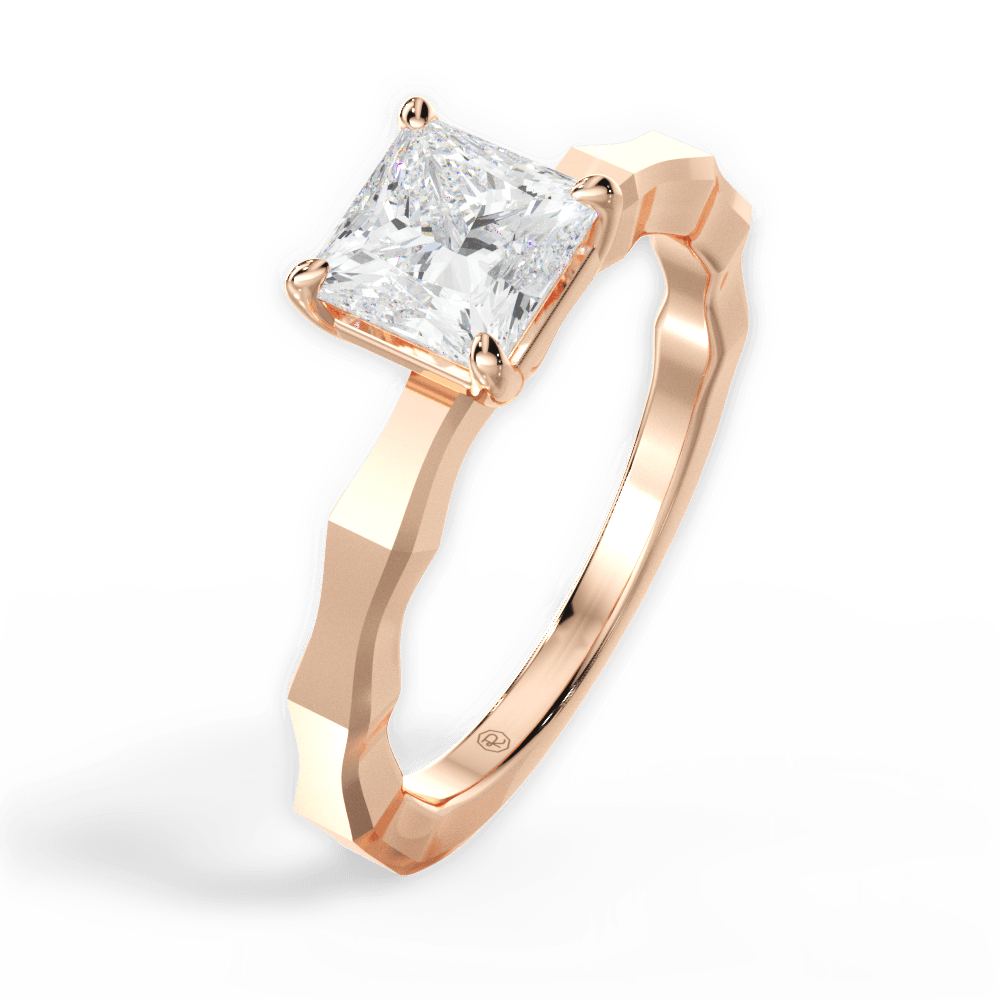 14kt Rose Gold/18kt Rose Gold/princess/side