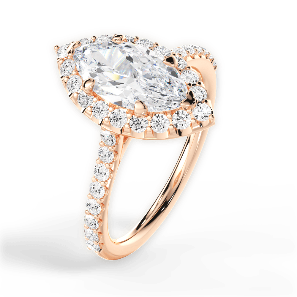 14kt Rose Gold/18kt Rose Gold/marquise/side