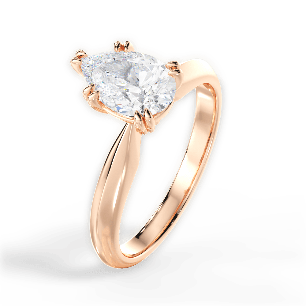 14kt Rose Gold/18kt Rose Gold/pear/side