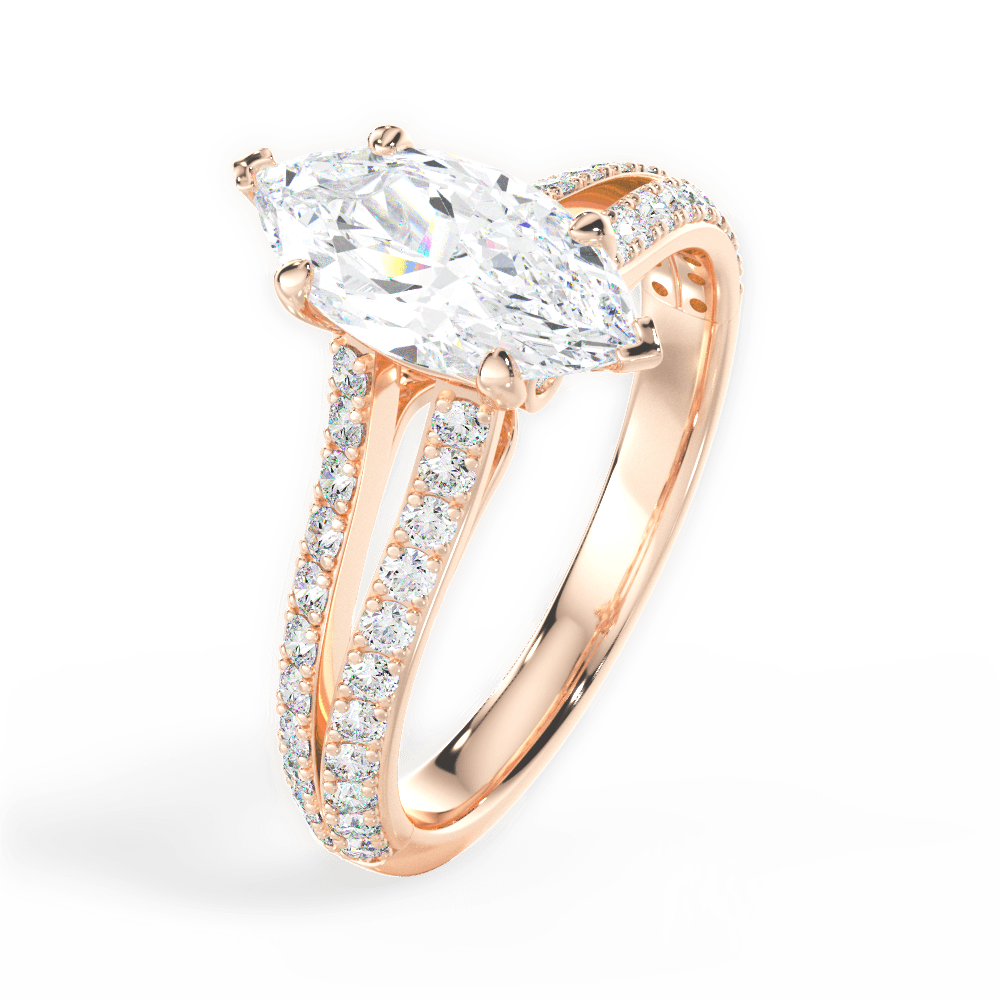 14kt Rose Gold/18kt Rose Gold/marquise/side