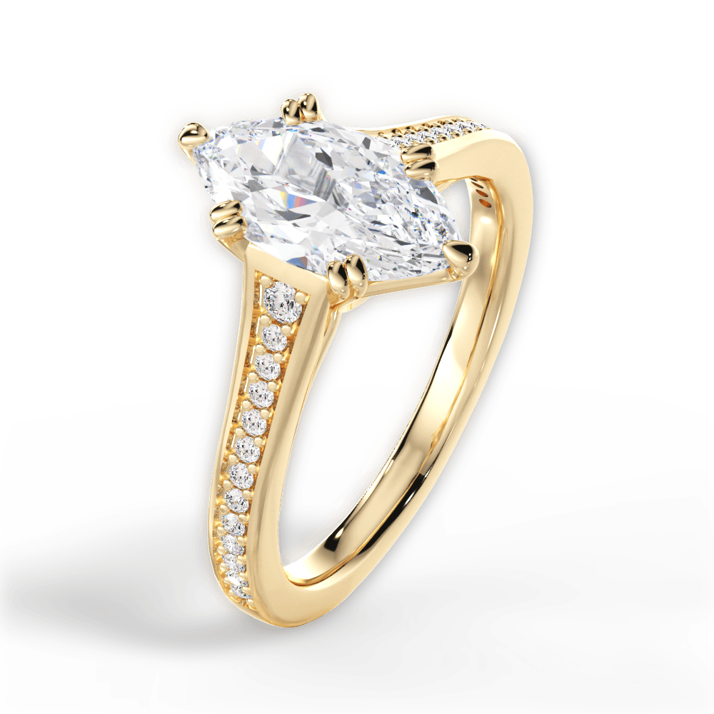 14kt Yellow Gold/18kt Yellow Gold/marquise/side
