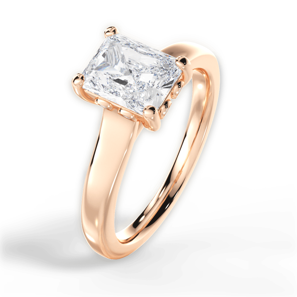 14kt Rose Gold/18kt Rose Gold/radiant/side